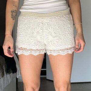 Lace Shorts . Beige